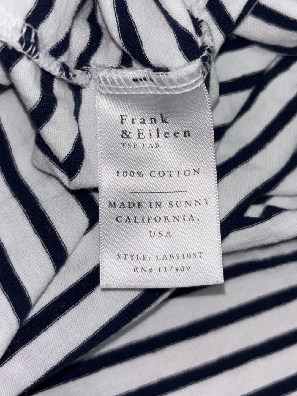 Frank & Eileen Patrick Popover Henley Top L Coastal Chic Stripes Quiet Luxury - Picture 5 of 6